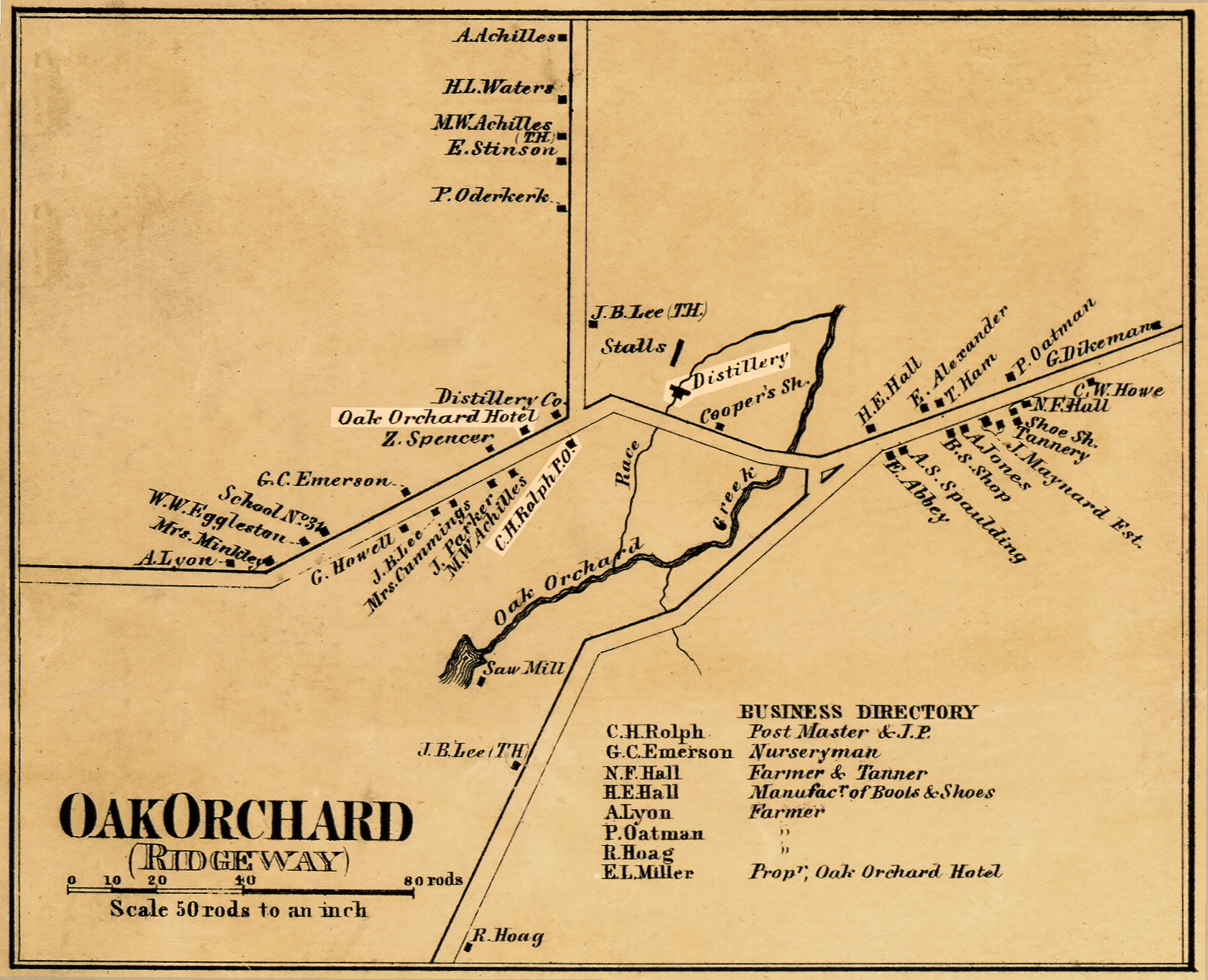 1860 Niagara Orleans Counties Rid-12 Excerpt Map